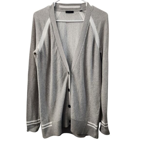 ATM Anthony Thomas Melillo Cotton Cashmere Blen Knit Cardigan S Grey Cozy Fall - Picture 1 of 7